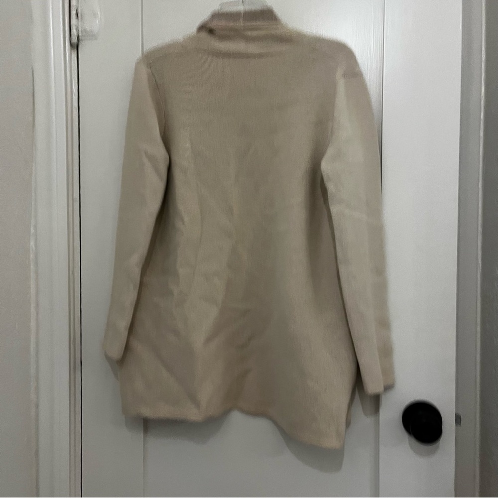Ann Taylor Women's Two-Tone Long Open Front Sweater with Pockets - Size M - Picture 13 of 13